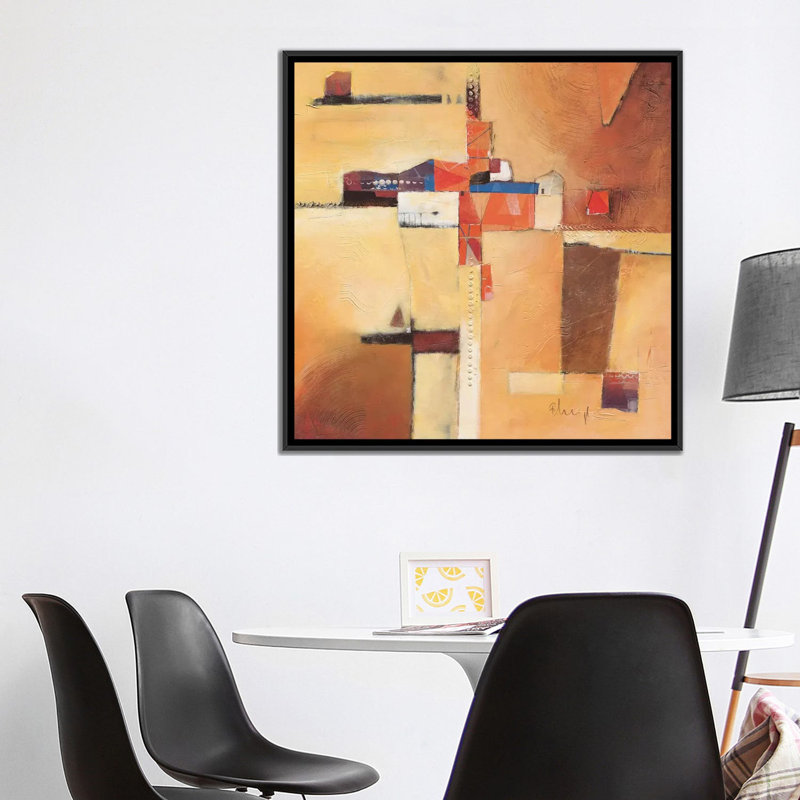 « abstract i », impression sur toile, H 18 po x l 18 po x P 1,5 po, Toile avec cadre noir, Pas de tapis
