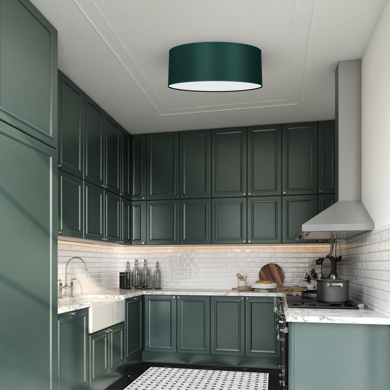 Verde Cotton / Cotton Blend Flush Ceiling Light
