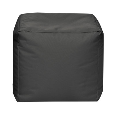  Moseley 16" Square Bean Bag Pouf Ottoman, Water-Repellent