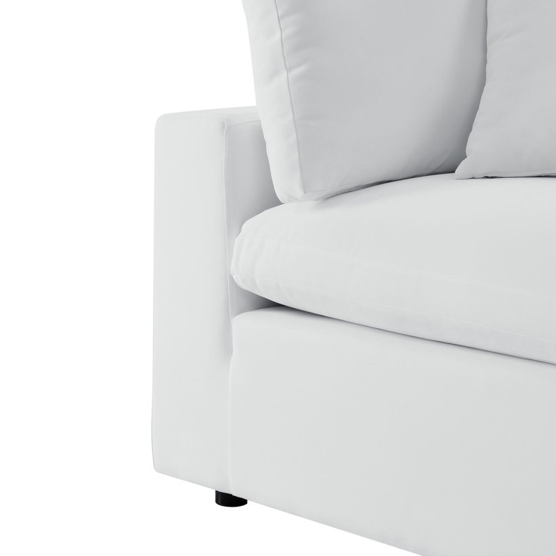 Modway Commix 5-Piece Sunbrella Outdoor Patio L-Shape Sectional Sofa, White Sunbrella®