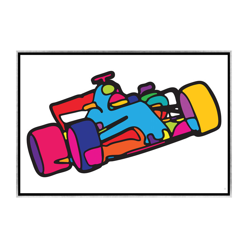 "F 1" par Yoni Alter - impression sur toile, Toile avec cadre argenté, H 40 po x l 60 po x 1,5 po