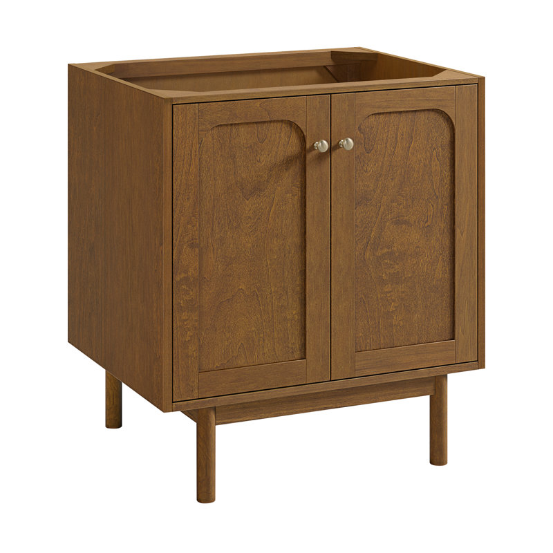 Laurent 30" Single Bathroom Vanity Set, Charcoal Soapstone, 8" Widespread, Honey Brown