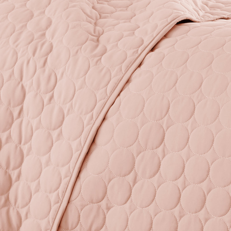 Pastel Pink Microfiber King Quilt Set