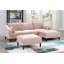 Ensemble de canapé d'angle modulaire 5 pièces en tissu rose poudré, 5 pièces