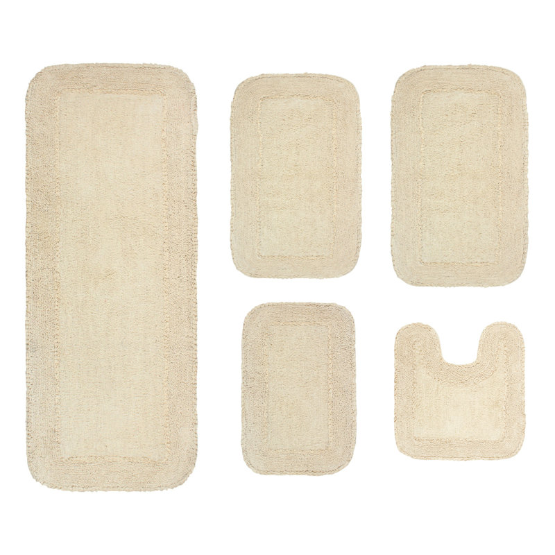 Brunton Collection 100% Cotton Bath Rugs (Set of 5), Ivory