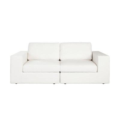 Ensemble de canapé modulaire 2 pièces Lipi, blanc brume, structure en bois massif de 82 pouces