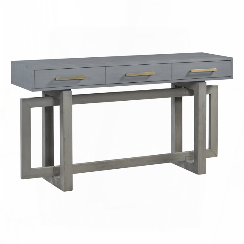 Console élégante avec trois tiroirs, Antique Gray