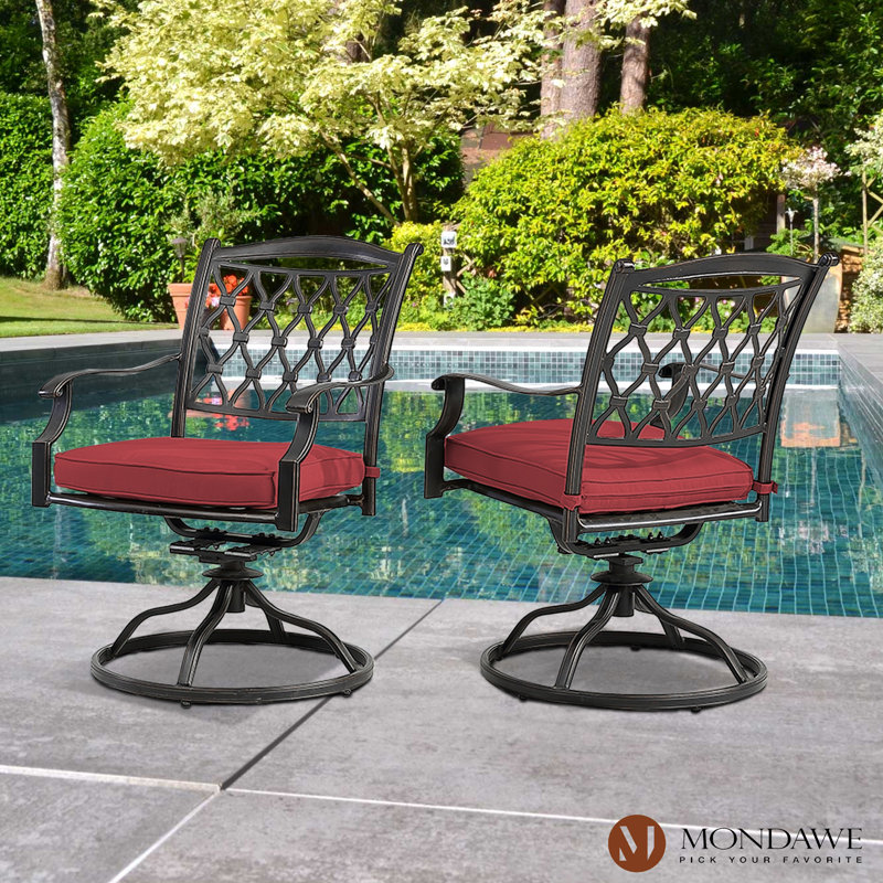 Chaise de patio pivotante avec coussin