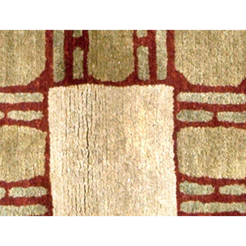 Hand Knotted Wool Area Rug in Red