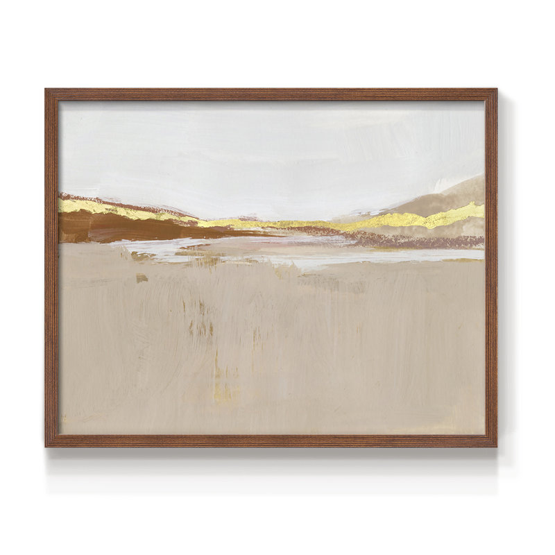 Gilded Expanse II - Reproduction encadrée - Restickable, H 16 po x l 20 po, Noyer