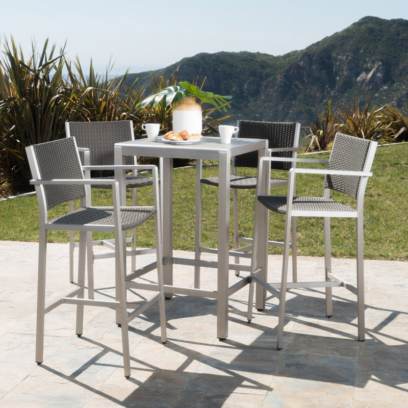 Balbina 4 - Person Wicker Patio Dining Set with Square Table