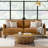 Livingston Top Grain Genuine Leather Mid-Century Modern Sofa With Solid Wood Frame For Living Room-1850078353-1850078382