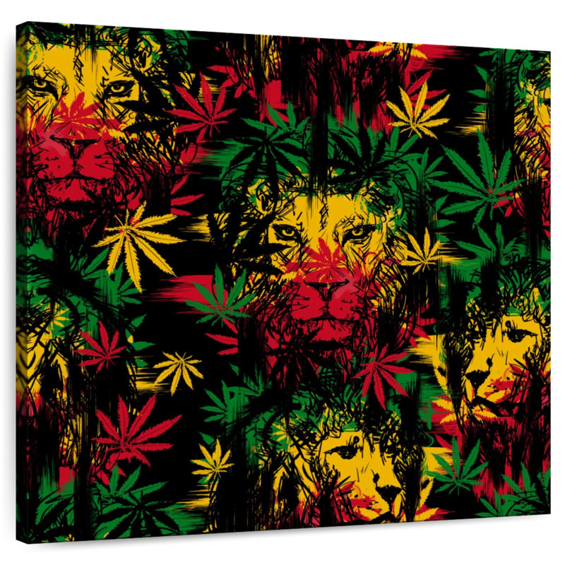 Marijuana Rasta Lion, 24" H x 24" W