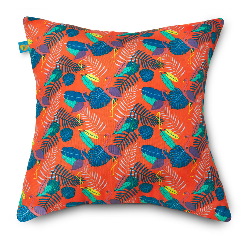 Housse de coussin d'extérieur carré et insert, Orange