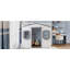 Lit mezzanine double pleine grandeur avec échelle - cadre blanc + gris (ANCIEN SKU: LT000337AAM)