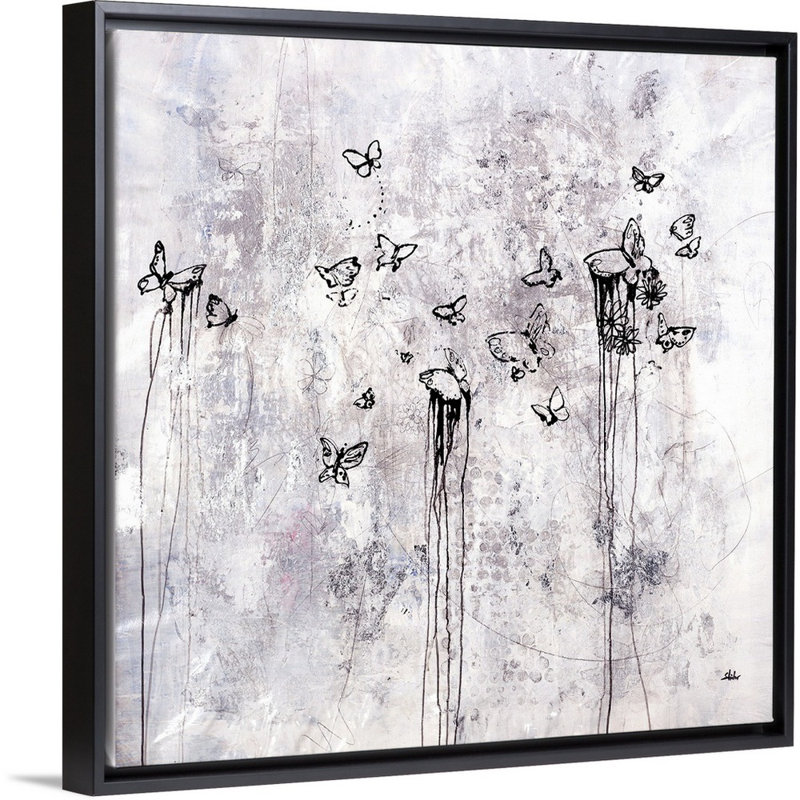 « free ritesed », peinture sur toile, Cadre flottant noir, H 31,7 po x l 31,7 po x p 1,75 po