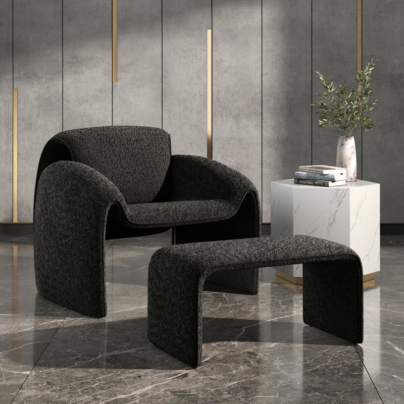 Fauteuil d'appoint avec repose-pieds Gainsborough, Noir