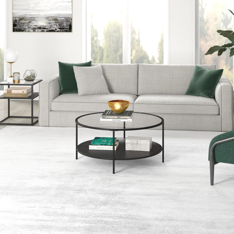 Jvonne Four Leg Coffee Table with Storage