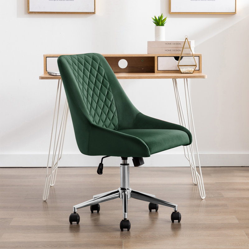 Chaise de bureau Zurich, Chrome, Vert foncé
