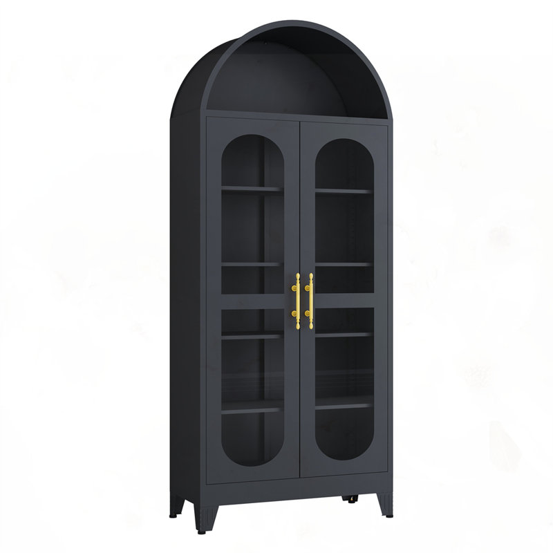 Armoire supérieure à arc en métal de style moderne, Noir