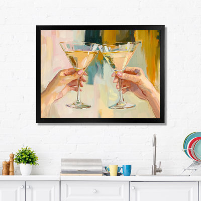 Martini Cocktail Glasses Friends - Impressions sur toile de couleur liqueur