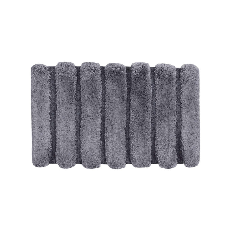 Tapis de salle de bain antidérapant, Gris, L 21 po x L 34 po