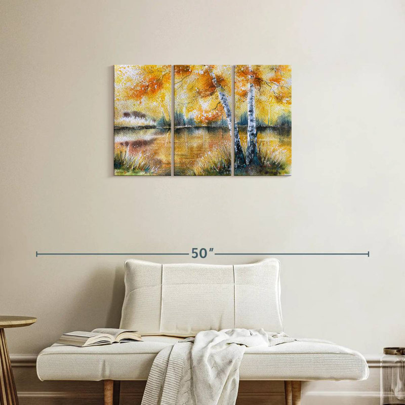 Alvord Golden Lakeside Birches, 20" H x 33" W