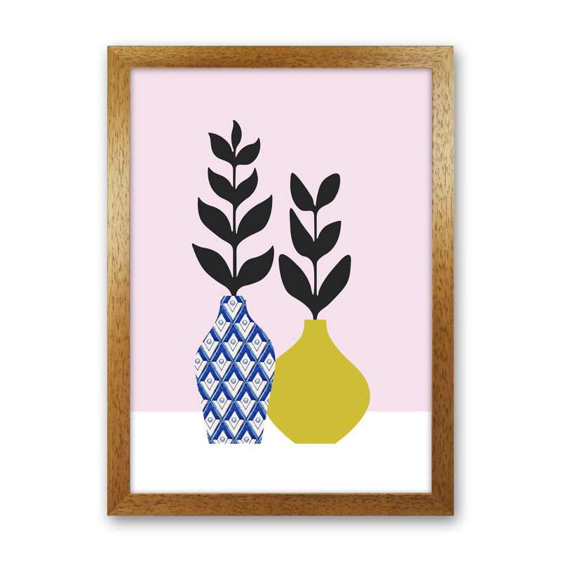 Vases No 2 - Single Picture Frame Print, Brown Framed, 34cm H x 25cm W x 3cm D