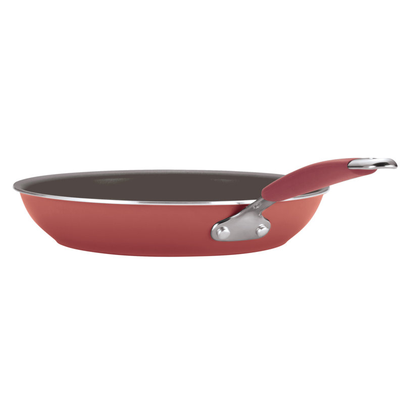 Rachael Ray Cucina Nonstick Frying Pans / Skillet Set, 9.25 Inch and 11 Inch, Cranberry Red