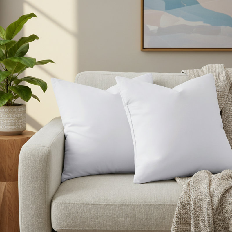 2PCS Duck Feather Pillow Insert Throw Pillows Decor Pillows, 12*20inch, 12*20"