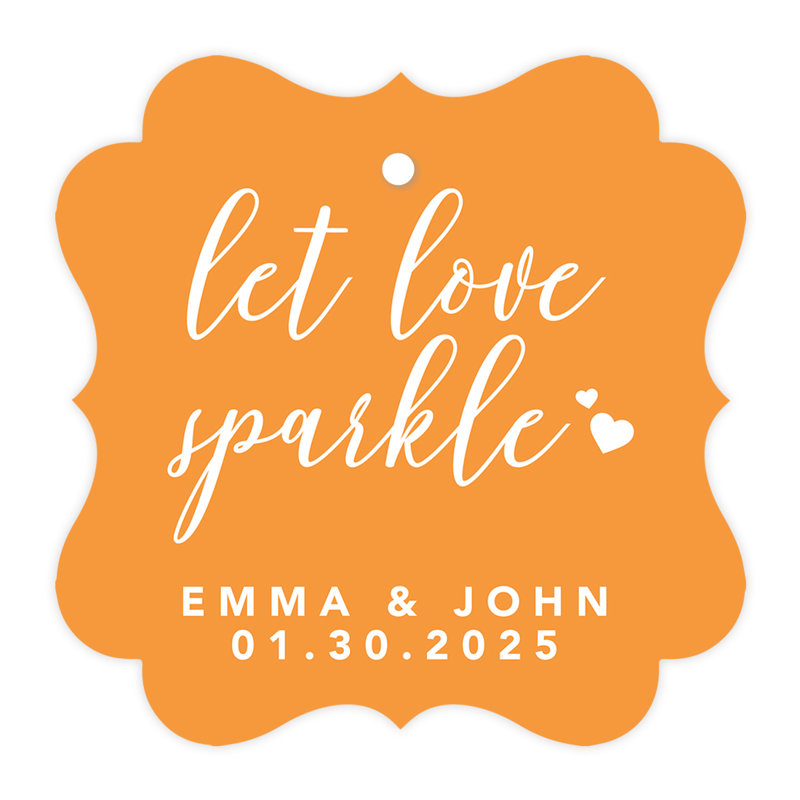 Cadre personnalisé sur mesure Let Love Sparkle, Orange