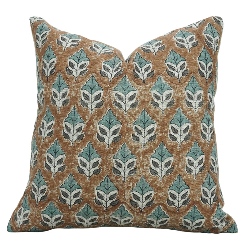Coussin décoratif décoratif en lin épais épais Fabividine Accent (Mayur, brun), Carré, H 26 po x l 26 po