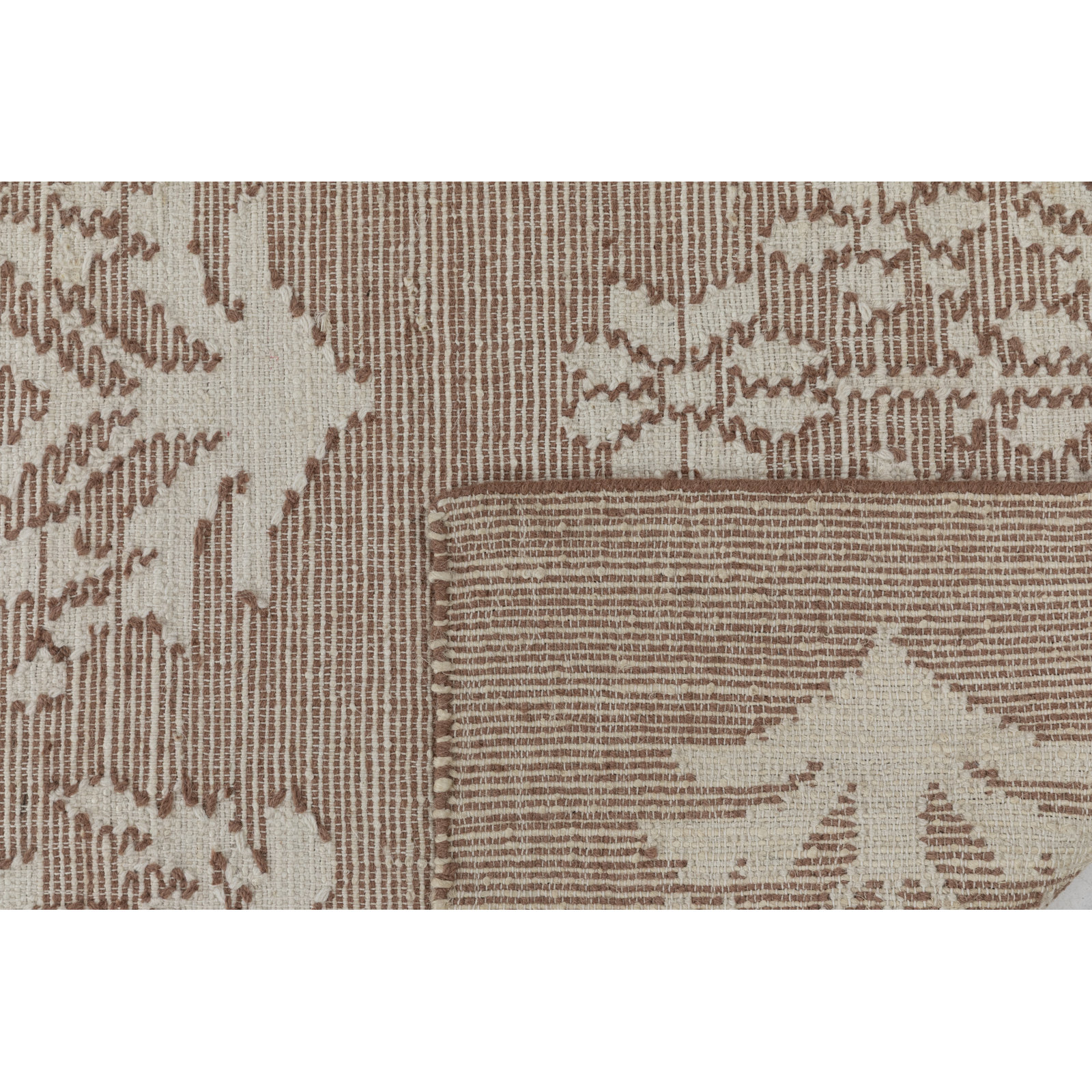 Heidi Flatweave Jute Botanical Scandinavian Rug, Clay, 2'6x8'