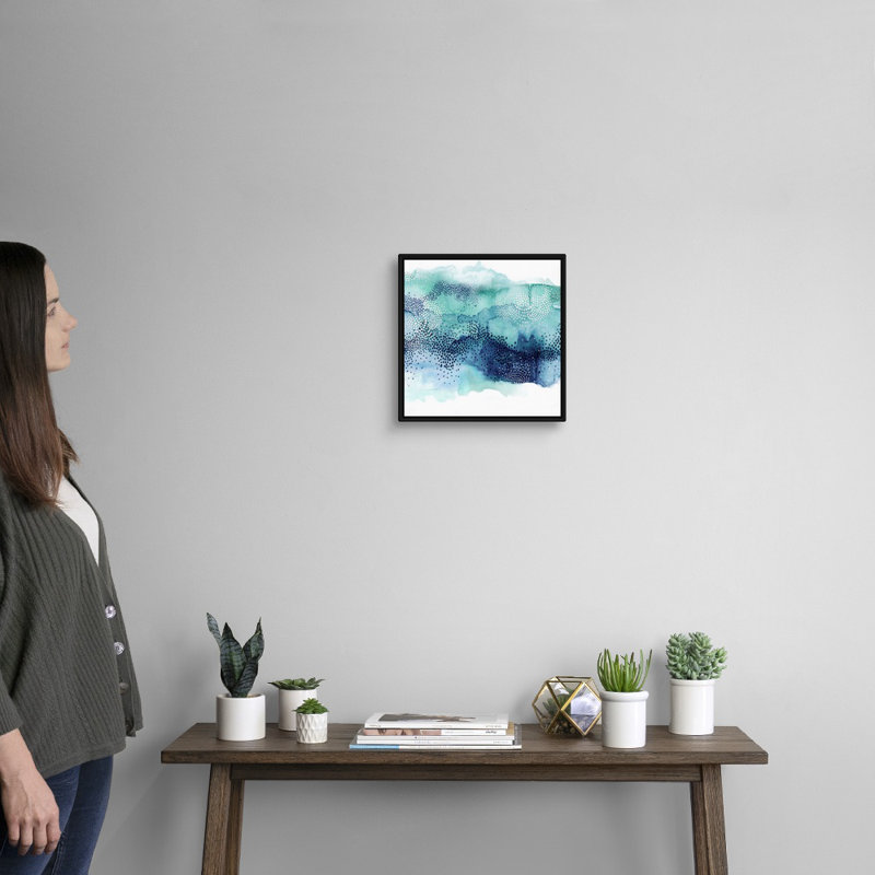 «Hidden in Waves II» par PI Studio - reproduction d'art sur toile, Cadre flottant noir, H 14 po x l 14 po x P 1,75 po