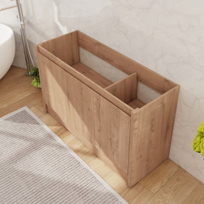 48" Freestanding Bathroom Vanity Base With 3 Doors And 1 Adjustable Shelf