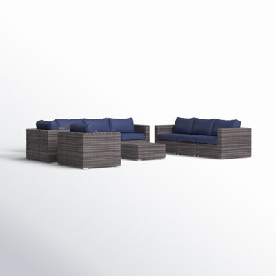 Lazaro 8-Person Patio Seating Group with Sunbrella Cushions