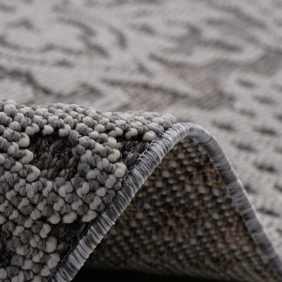 4x6 Loom & Medallion Area Rug Gray/white - Stain , Non-shedding, For Bedroom And Office Style, Pet-, Kitchen Study