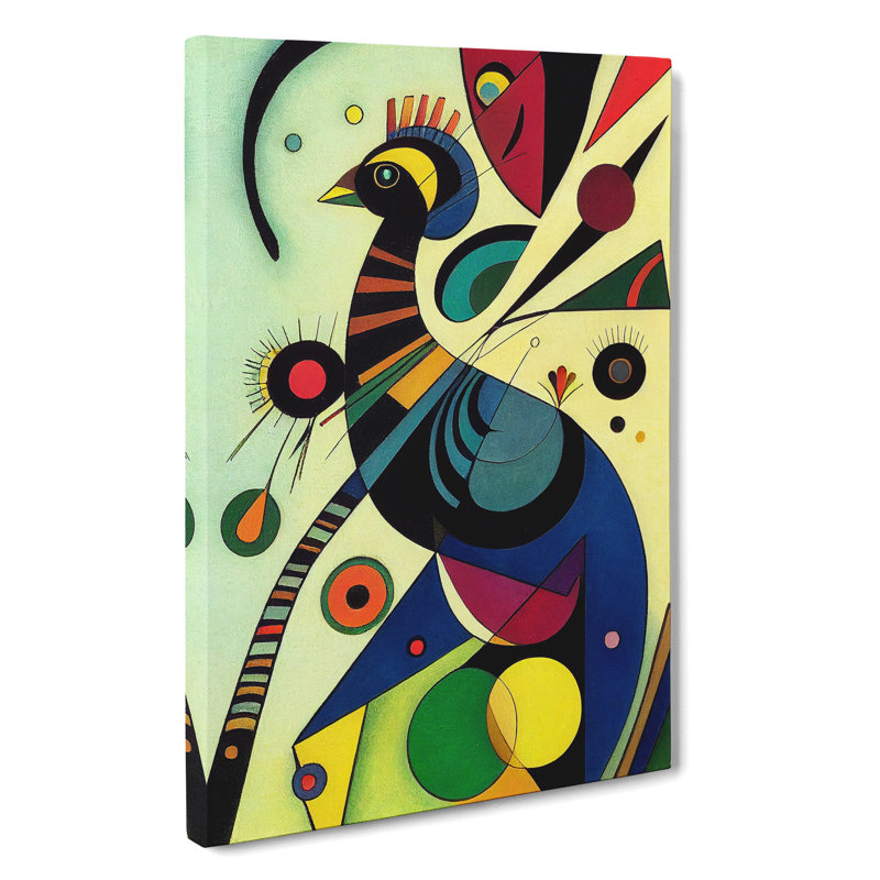 Peacock In Abstract - Wrapped Canvas Print, 50cm H x 35cm W