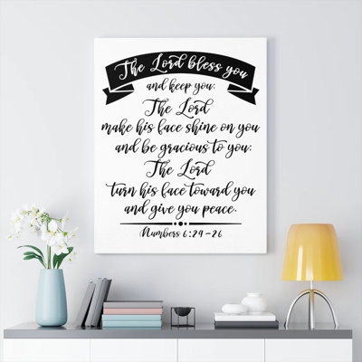 «The Lord Bless You», reproduction sur toile tendue