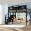 Lit mezzanine double avec escalier et garde-robe