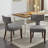 2 Mid Century Modern Dining Chairs, Gray Linen Upholstered Chairs With Alluring Curved And Copper Nails, Hardwood Frame Pleasant Foam Cushion Of 2 In Gray. Nails. Frame, Cushion. Ergonomic-1628884524