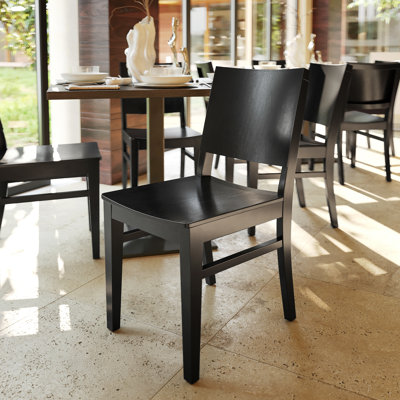 Fashank Commercial Solid Wood Dining Chair With Curved Backrest