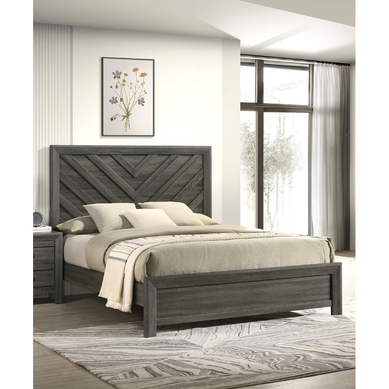 Motif de chevron en forme de chevron en bois pour lit de grande taille 1pc