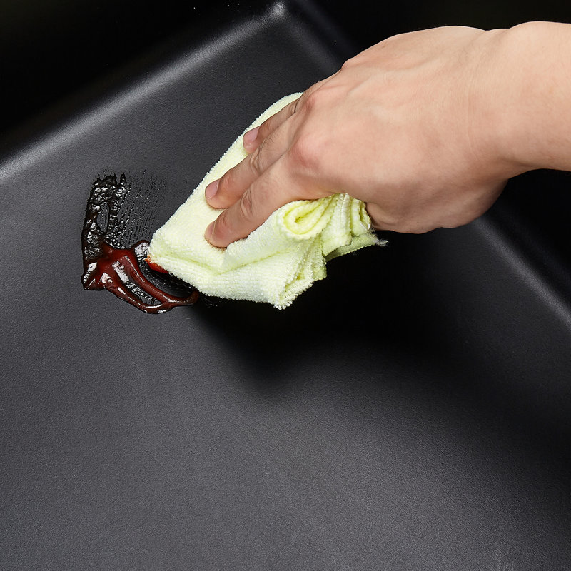 25X22x10 Inch Granite Kitchen Sink Single Bowl, Top Mount For Rv And Bar Areas, Black Quartz Material With Natural Stone Look, Scratch - Design, Included Drain Kit Stopper, Fits Large Cooking