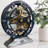 Desk wooden Clock Round 10 inches with Real Moving Gears (Transformable into a Wall Clock - detachable base) Canada Collection-1049897923