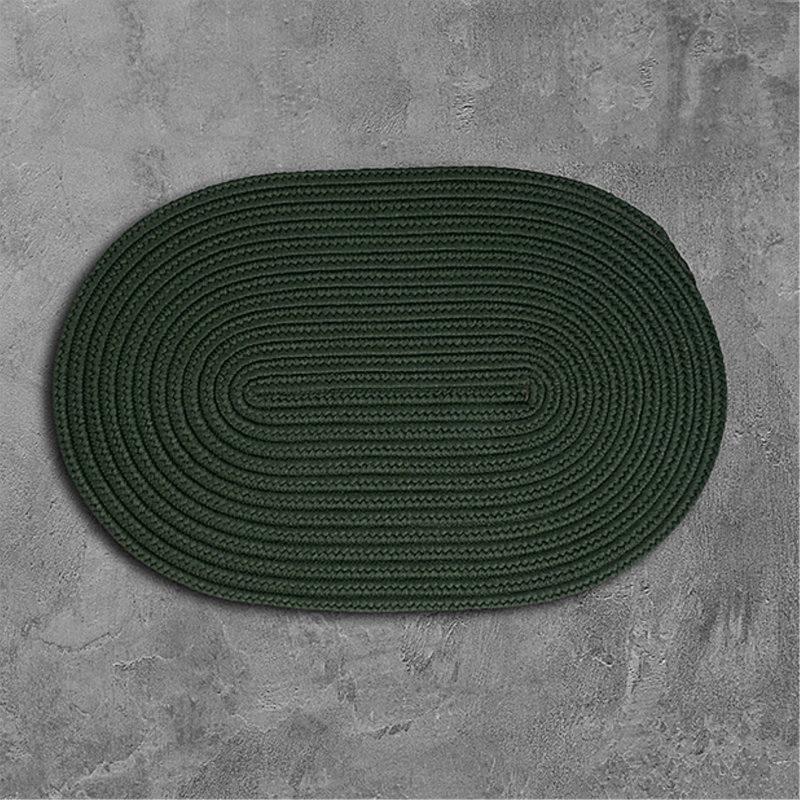 Tapis vert foncé réversible pour l'intérieur et l'extérieur Audryanna, Ovale 2 pi x 3 pi