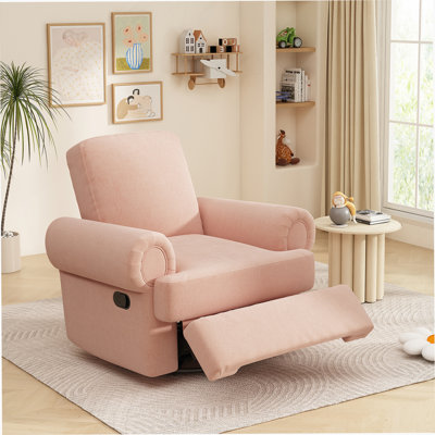 Fauteuil inclinable manuel inclinable pivotant avec dossier réglable pour le salon, la chambre à coucher ou la chambre de bébé 