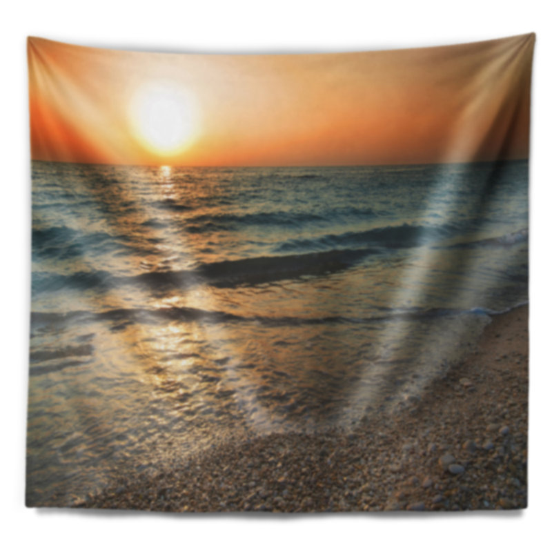 Tapisserie marine de la plage atlantique sombre, H 78 po x l 92 po
