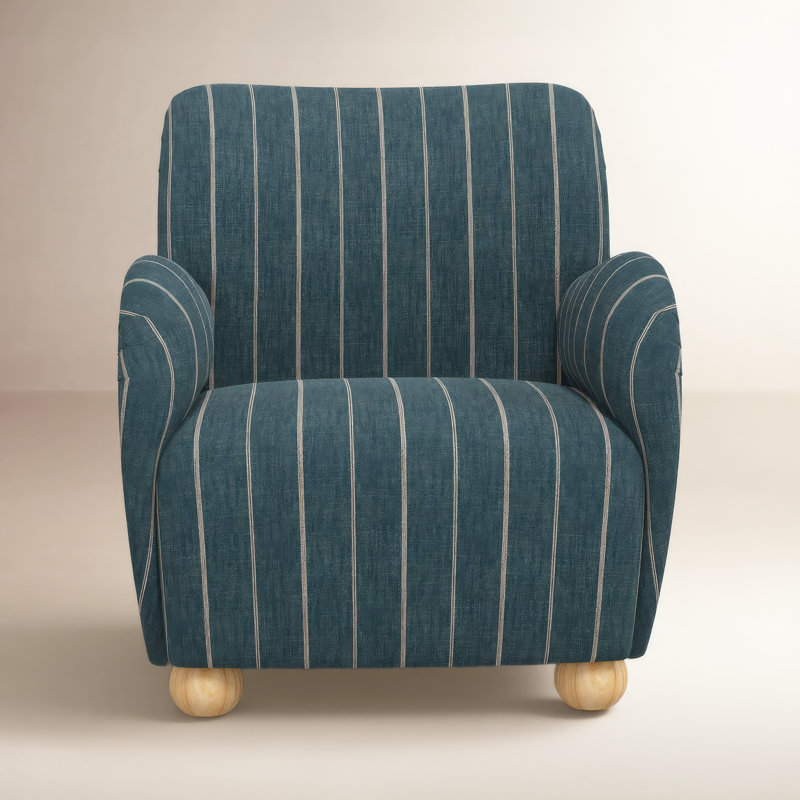 Cowen Polyester Armchair, Salmon Checkered