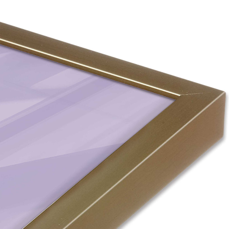 Affiche mauve rétro Bauhaus II, Or brossé, H 17,25 po x l 13,25 po